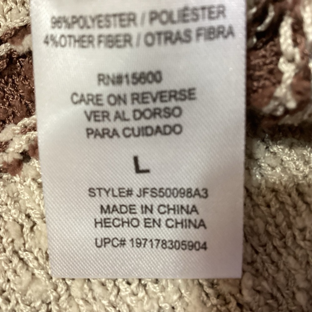 NEW Mason & Belle Striped Sweater Size Large Multicolor Brown Tan - Picture 9 of 11